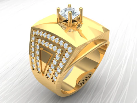 Diamond ring - Mens rings - N104 3D Print Model