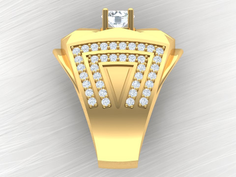 Diamond ring - Mens rings - N104 3D Принт Модель