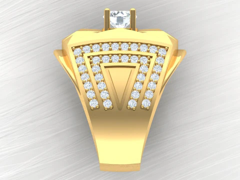 Diamond ring - Mens rings - N104 3D Print Model