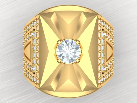 Diamond ring - Mens rings - N104 3D Print Model