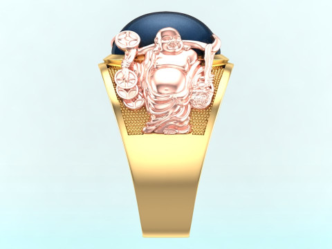 Maitreya Buddhas ring - God of wealth ring - Caishen ring - N920227 Modelo de impresión 3D