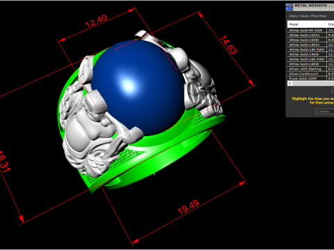 Maitreya Buddhas ring - God of wealth ring - Caishen ring - N920227 Modelo de impresión 3D