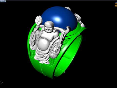 Maitreya Buddhas ring - God of wealth ring - Caishen ring - N920227 Modelo de impresión 3D