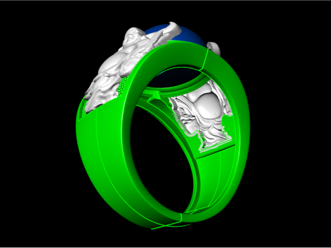 Maitreya Buddhas ring - God of wealth ring - Caishen ring - N920227 Modelo de impresión 3D
