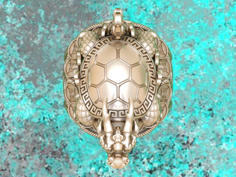 Dragon Turtle Ring - Mens Rings - N920228 3D Druckmodell