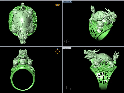 Dragon Turtle Ring - Mens Rings - N920228 3D Print Model