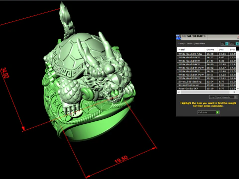 Dragon Turtle Ring - Mens Rings - N920228 3D Print Model