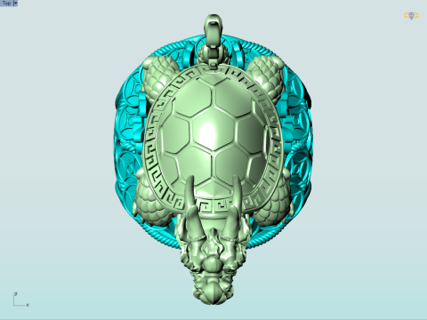 Dragon Turtle Ring - Mens Rings - N920228 3D Druckmodell