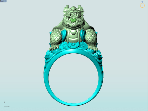 Dragon Turtle Ring - Mens Rings - N920228 3D Druckmodell