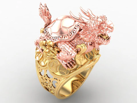 Dragon Turtle Ring - Mens Rings - N920228 3D Print Model