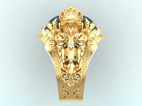 Dragon Tiger Ring - Dragon ring - Tiger ring - N334 3D Print Model