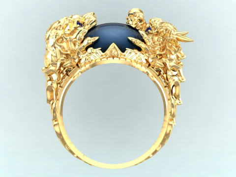 Dragon Tiger Ring - Dragon ring - Tiger ring - N334 3D Print Model
