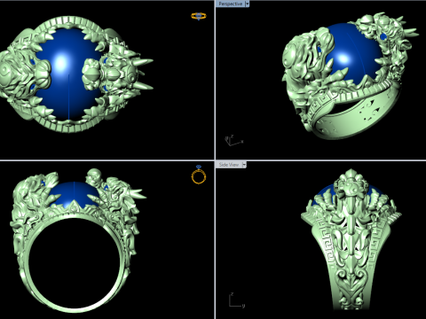 Dragon Tiger Ring - Dragon ring - Tiger ring - N334 Modelo de Impressão 3D