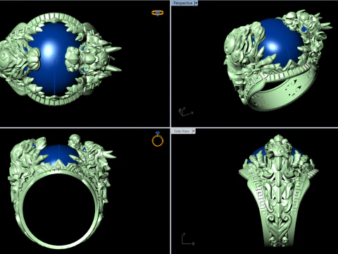 Dragon Tiger Ring - Dragon ring - Tiger ring - N334 3D Print Model