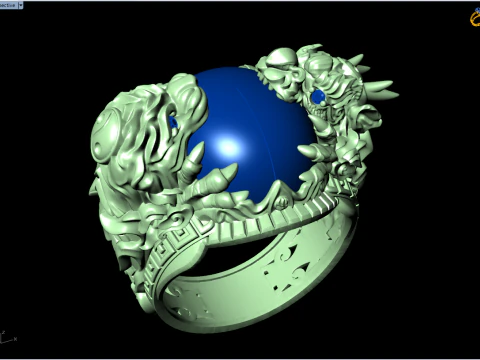 Dragon Tiger Ring - Dragon ring - Tiger ring - N334 3D Print Model