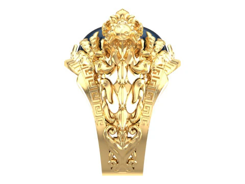 Dragon Ring - Oval Mens Ring - N334 3D Print Model