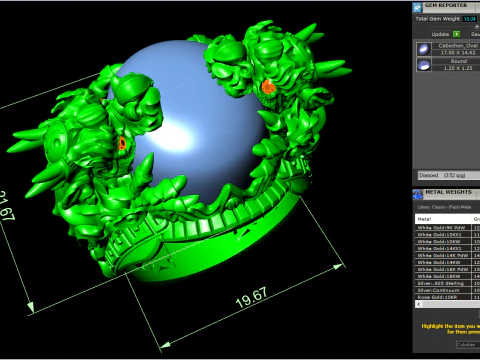 Dragon Ring - Oval Mens Ring - N334 3D Print Model
