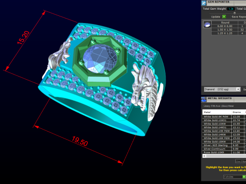 Dragon Ring - Diamond Mens Ring - N923709 3D Print Model