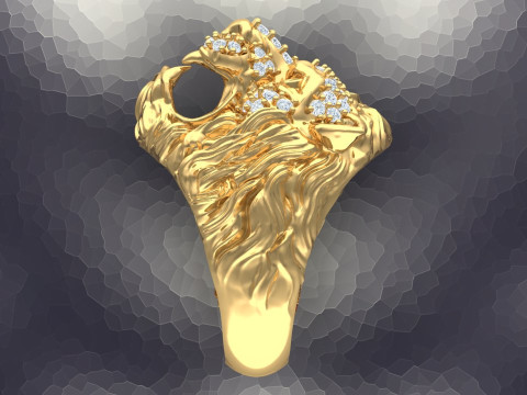 Lion ring - Lion mens ring - Mens ring - N923736 3D 打印模型