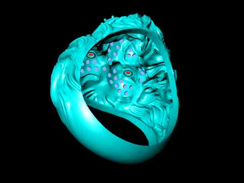 Lion ring - Lion mens ring - Mens ring - N923736 3D 打印模型