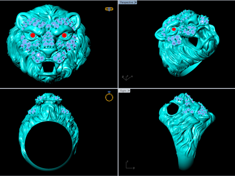 Lion ring - Lion mens ring - Mens ring - N923736 3D 打印模型
