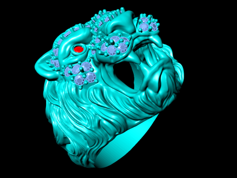 Lion ring - Lion mens ring - Mens ring - N923736 3D 打印模型