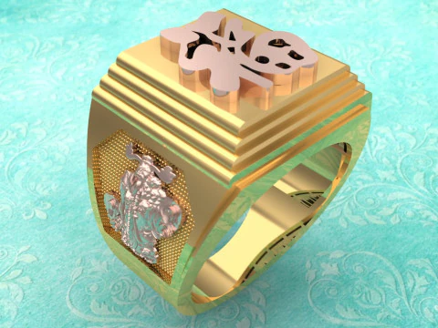 Anel do deus da riqueza - Anel Caishen - Anel de bênção - N923938 Modelo de Impressão 3D