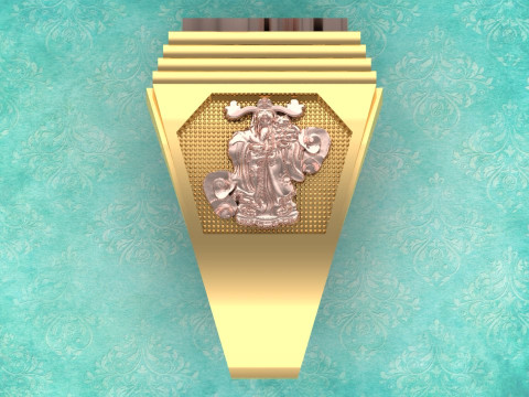 God of wealth ring - Caishen ring - Blessing ring - N923938 3D Print Model