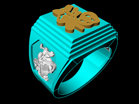 God of wealth ring - Caishen ring - Blessing ring - N923938 3D Print Model