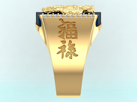 God of wealth ring - Caishen ring - Blessing ring - N917 3Dプリントモデル
