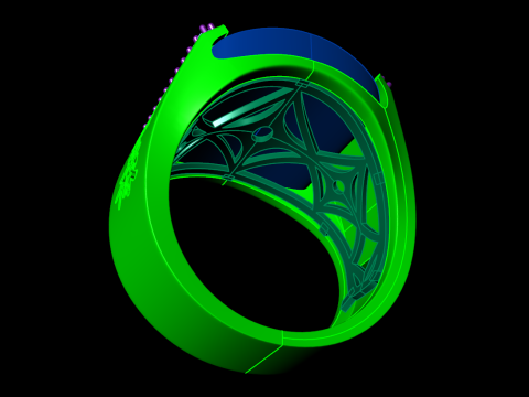 God of wealth ring - Caishen ring - Blessing ring - N917 3Dプリントモデル