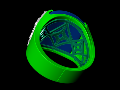 Maitreya Buddhas ring - God of wealth ring - Stone Mens rings - N1020 3D Print Model