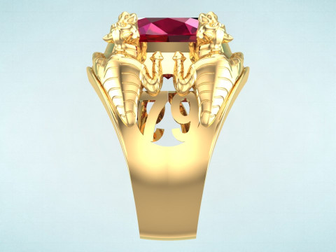 Four tiger rings - Oval stone mens rings - N923258 Modelo de impresión 3D