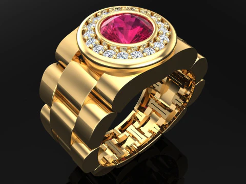 Watch Rings - Clock Ring - Mens Rings - N924722 3D Print Model