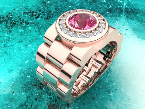 Watch Rings - Clock Ring - Mens Rings - N924722 3D Print Model