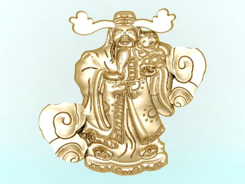 God of wealth for jewelry - Caishen for ring - N924846 3Dプリントモデル .c4d .max .obj .3ds .fbx .stl .blend