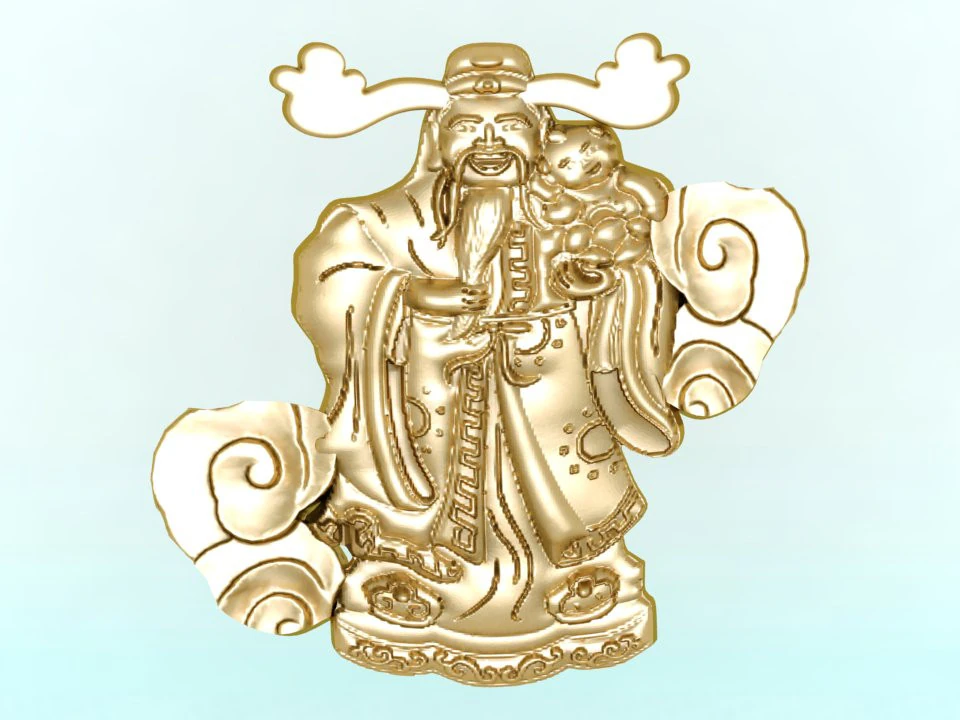 God of wealth for jewelry - Caishen for ring - N924846 3D Print Model .c4d .max .obj .3ds .fbx .stl .blend 