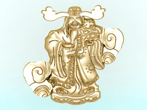 God of wealth for jewelry - Caishen for ring - N924846 3D Print Model