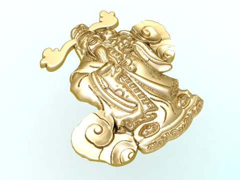 God of wealth for jewelry - Caishen for ring - N924846 Model Cetak 3D