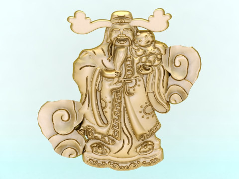 God of wealth for jewelry - Caishen for ring - N924846 Model Cetak 3D