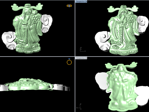 God of wealth for jewelry - Caishen for ring - N924846 Model Cetak 3D