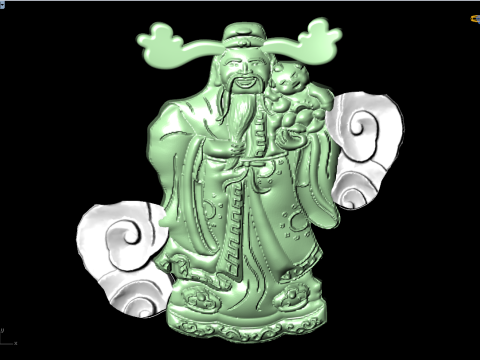 God of wealth for jewelry - Caishen for ring - N924846 Model Cetak 3D