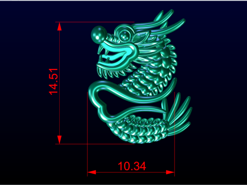 Dragon for jewelry - Dragon for ring - Dragon for pendant - N1006 Modelo de Impressão 3D