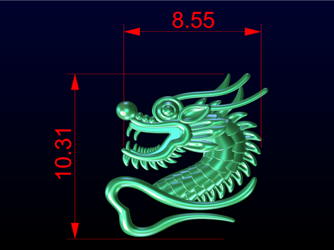 Dragon for jewelry - Dragon for ring - Dragon for pendant - N1157 3D 打印模型
