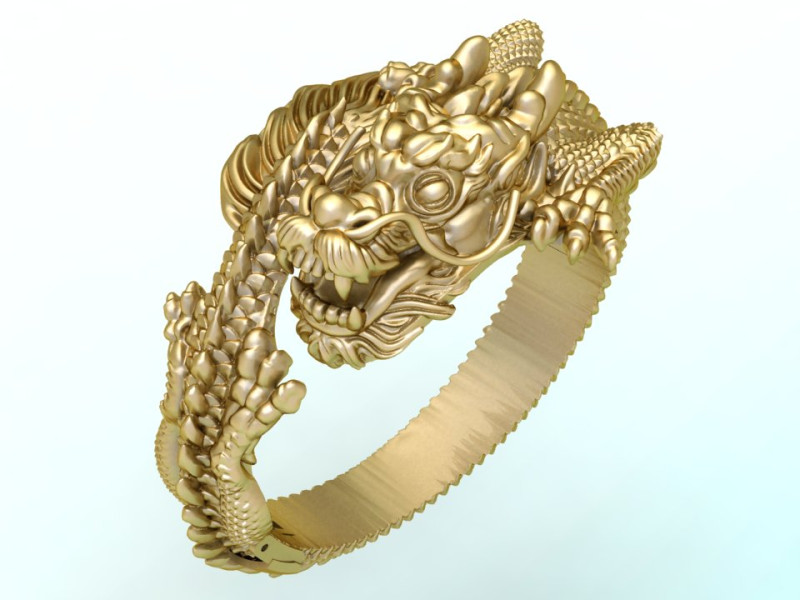 Dragon bracelet - Dragon mens bracelet - N924003 Model Cetak 3D .c4d .max .obj .3ds .fbx .stl .blend