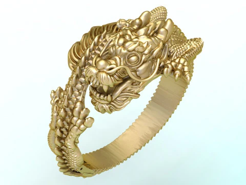 Ejderha bileklik - Ejderha erkek bileklik - N924003 3D Baskı Modeli