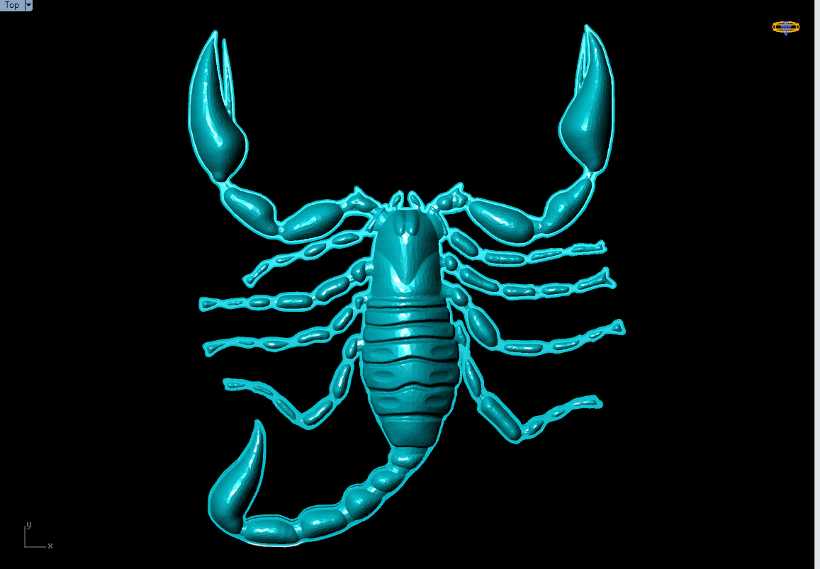 Scorpion for jewelry - Scorpion for ring - Scorpion for pendant N924054 3D Print Model .c4d .max .obj .3ds .fbx .stl .blend 
