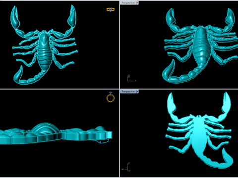 Scorpion for jewelry - Scorpion for ring - Scorpion for pendant N924054 3D Принт Модель