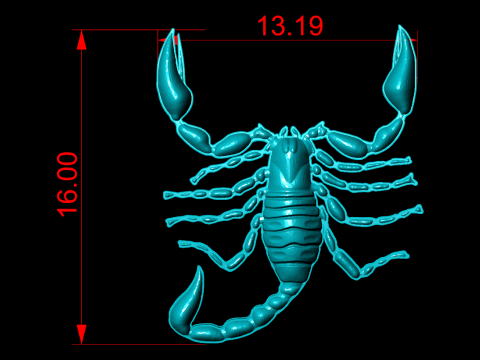 Scorpion for jewelry - Scorpion for ring - Scorpion for pendant N924054 3D Принт Модель