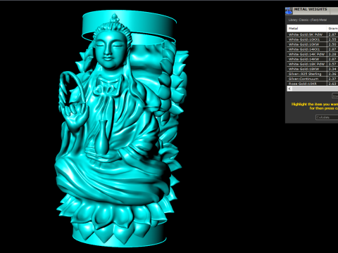 Buddha Guanyin Necklace - Wrap leather cord - Mens Necklace - N1022 Model do druku 3D